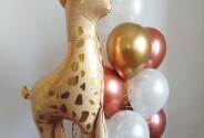 Set of white, pink and gold balloons with helium "Giraffe in the clouds" — photo 1